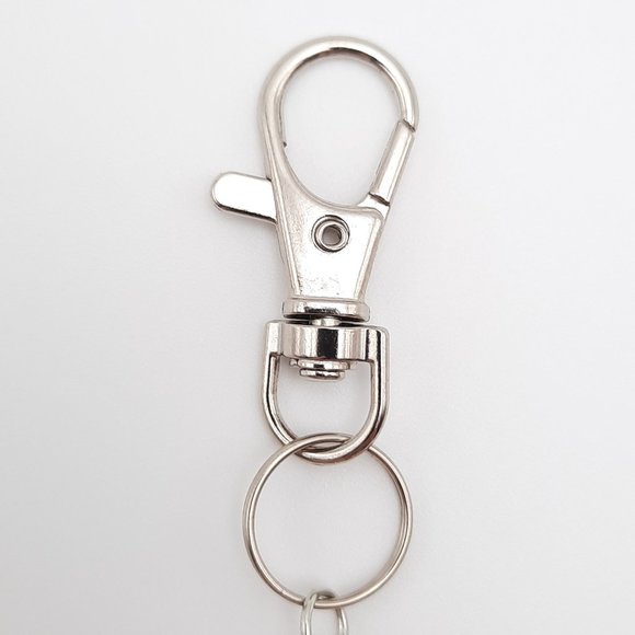 Pentacle Fire Agate Labradorite Chakra Gemstone Keychain Handmade Accessory - Picture 6 of 7